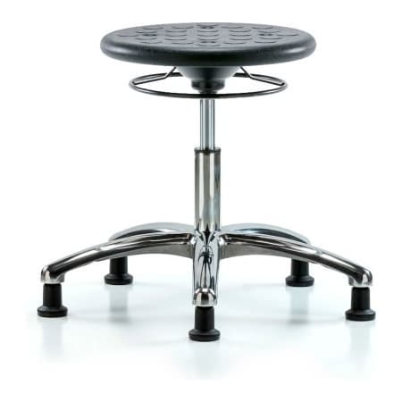 E Com Blue Ridge Ergonomics Cleanroom Stool with Glides - Desk Height - Black CLR-IPDHSO-CR-RG-BLK